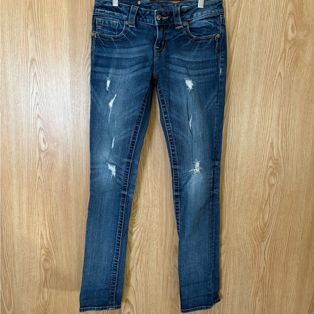 Miss Me Women's Classic Blue Boyfriend Ankle Jeans